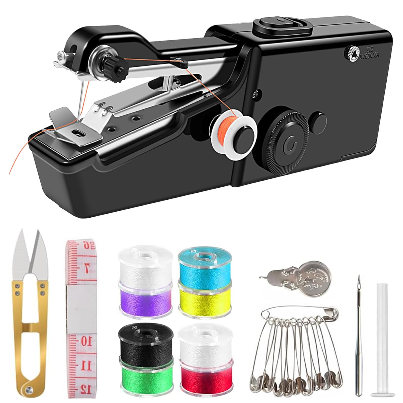 HhBdy Macchina da Cucire Portatile, Macchina Cucire Portatile Ricaricabile Sewing Machine Piccolo, Cucitrice Pratico, Cucito Accessori per Fai Da Te Abbigliamento Tessuto Tende