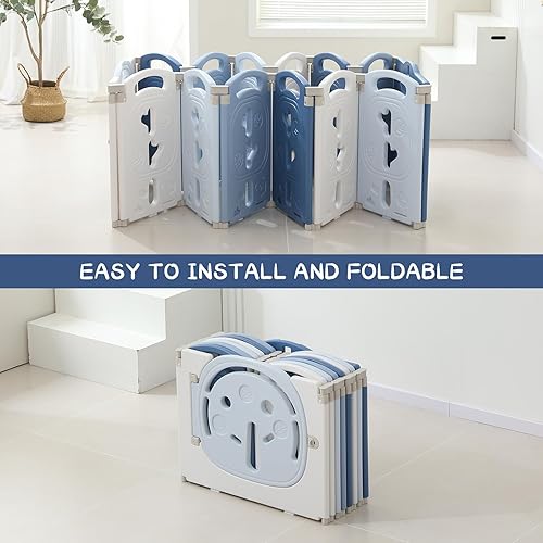 Miniatura 5 de Corralito plegable para bebés y niños pequeños, centro de actividades para niños, patio de juegos seguro, puertas de seguridad para interiores y
