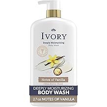 Ivory Body Wash, Deeply Moisturizing, 24hr Nourishing Hydration, Soothes Itchy Dry Skin, Made with Shea Butter Blend, Free of Dyes Heavy Perfumes Parabens &amp; Phthalates, Vanilla Scent, 27 oz