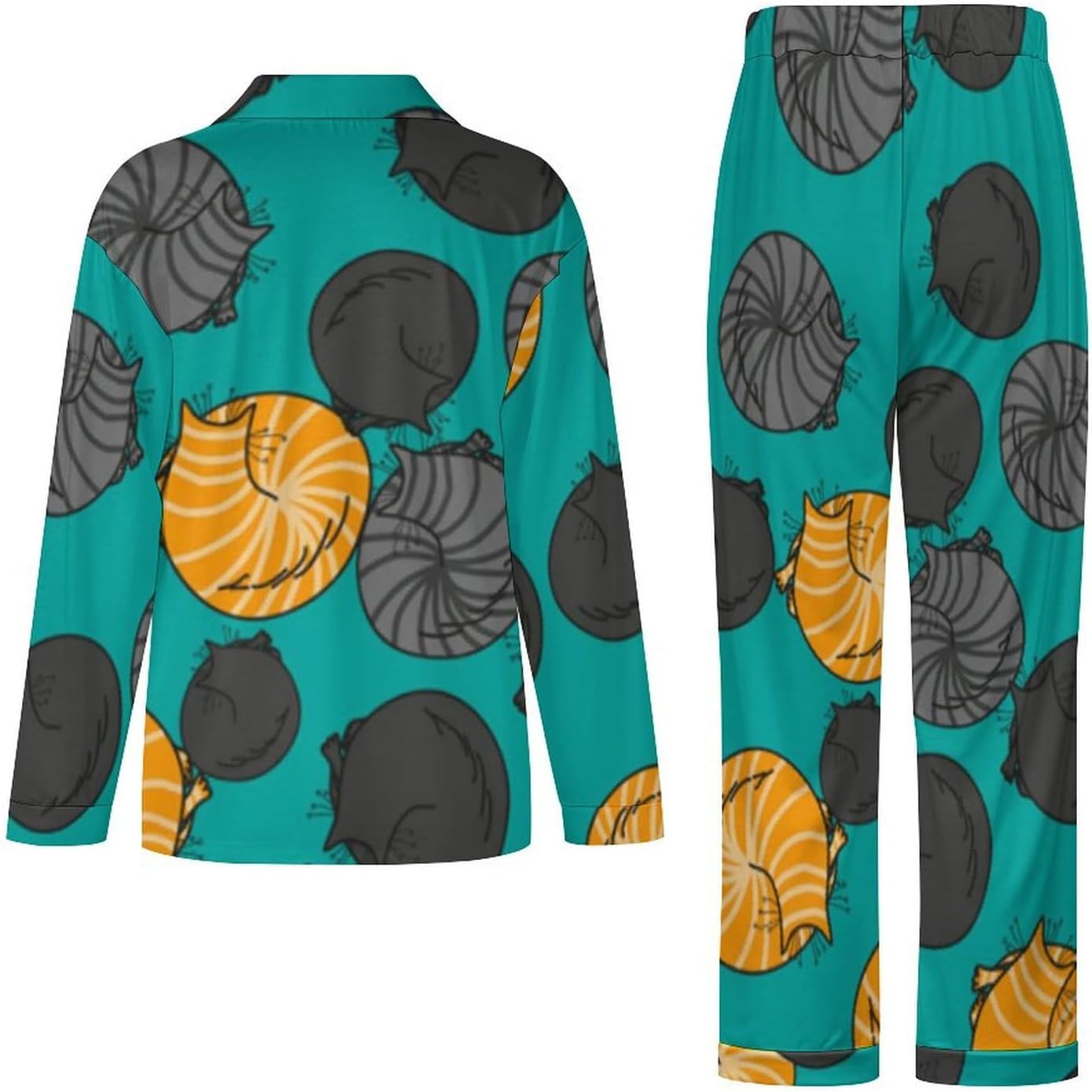 パジャマ レディース ルームウェア 面白い 猫柄 長袖&amp;長ズボン 上下セット 部屋着 前開き 寝巻き 寝間着 便利服 ヨガウ