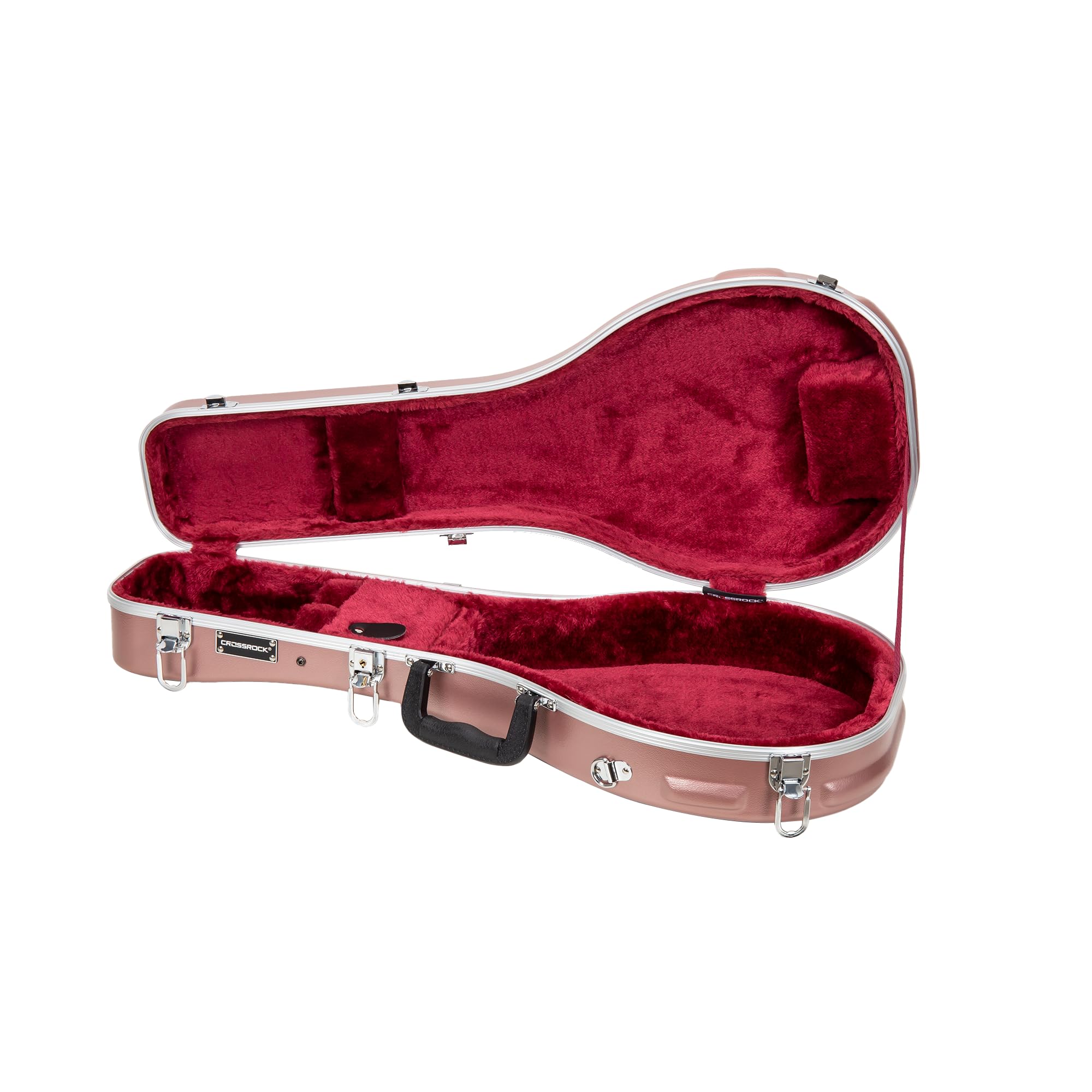 Crossrock F-Style Mandolinenkoffer | ABS-Hartschalenkoffer mit Sicherheitsverschluss, Metallfüßen und abnehmbaren Gurten