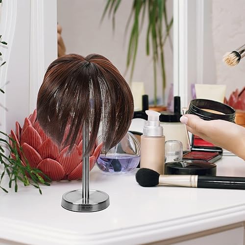 Miniatura 3 de Flequillos para el cabello, mini pinzas para el cabello, toppers invisibles de cabello humano con flequillo, clip en la parte superior, pelucas para