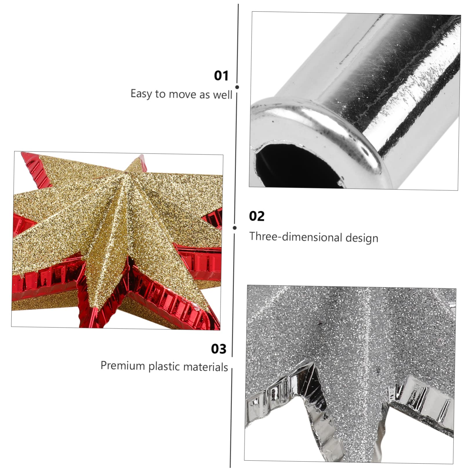 PRETYZOOM 2 Juegos Estrella Octogonal Tridimensional Árbol Navidad Ligero Christmas Tree Star Christmas Tree Decorations Decoración Adorno De Estrella Adorno De Arbol 2 Piezas * 2