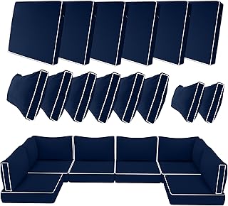 14 Piece Outdoor Patio Cushion Covers Replacement, Waterproof Outdoor Furniture Cushion Covers, Fit 7