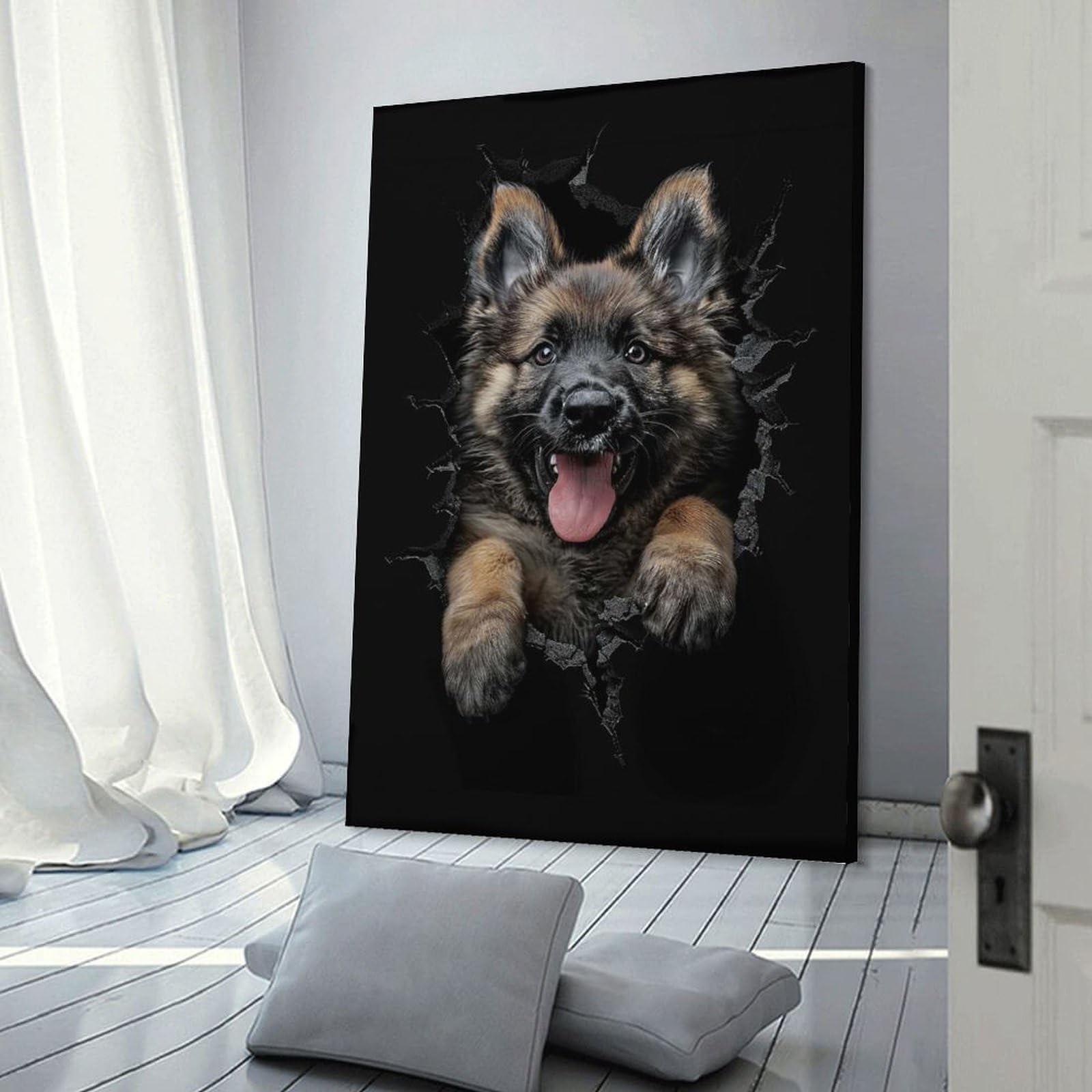 Junmoney Norwegian Elkhound Canvas Art Print 20x30inch(50x75cm), for Bedroom Decor, Cosy Corners Or Studios, An Easy Wall Refresh for Bedrooms