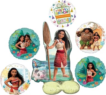 Moanas Birthday Party Supplies Airloonz and Foil Balloon Bouquet Decorations