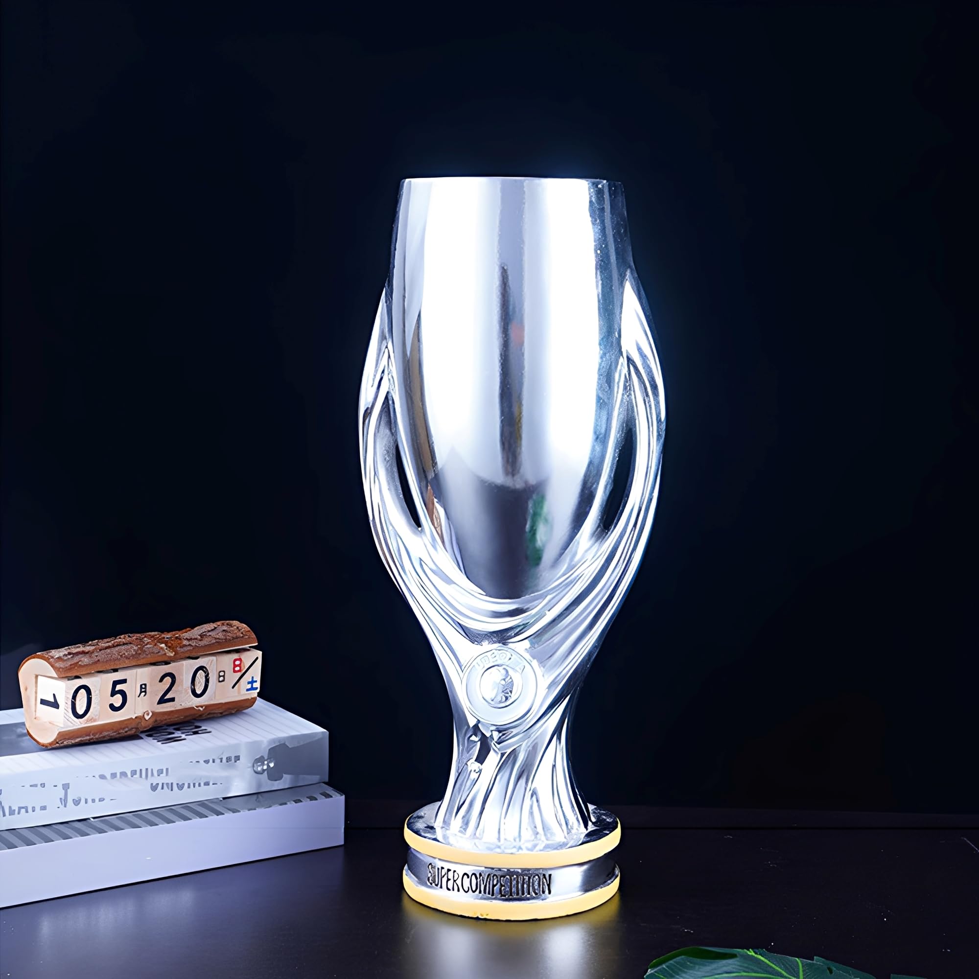 Trofeo De Campeón De La Super Cup De Europa Trofeos De League Supercup Coleccionables para Aficionados Al Fútbol Decoración De Mesa para El Hogar, El Bar Y La Oficina,13.2inch/32cm
