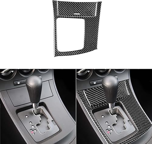 Miniatura 1 de PJFUS Accesorios para interiores de automóvil de fibra de carbono suave real, marco de cambio de marchas, cubierta de cenicero, compatible con Mazda