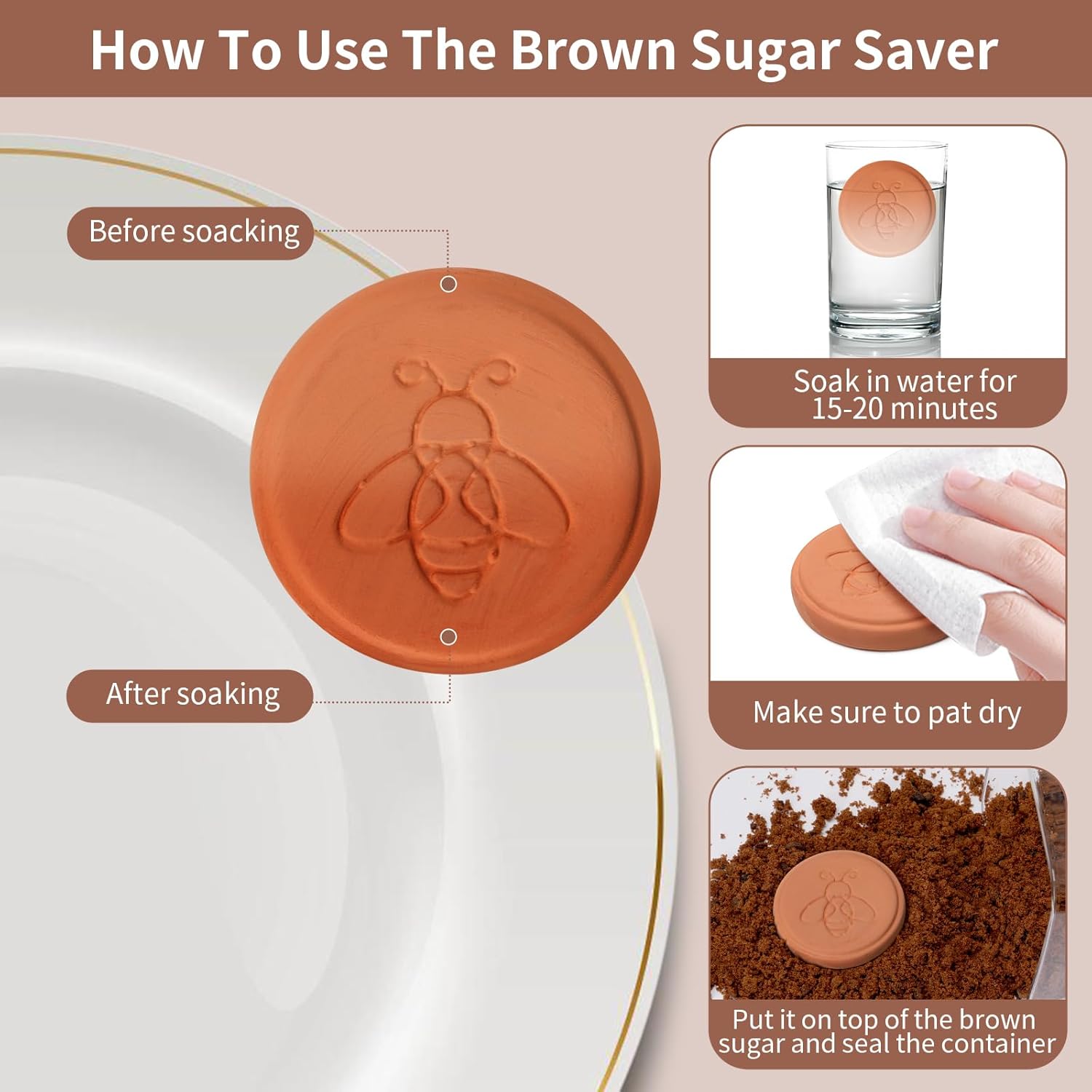 POP Airtight Brown-Sugar Keeper-Container - 1.3Qt(42Oz/1.2L) Clear Jar | 1/2 Tablespoon Scoop | Brown Sugar Saver | Stackable One-Touch Opening - Image 4