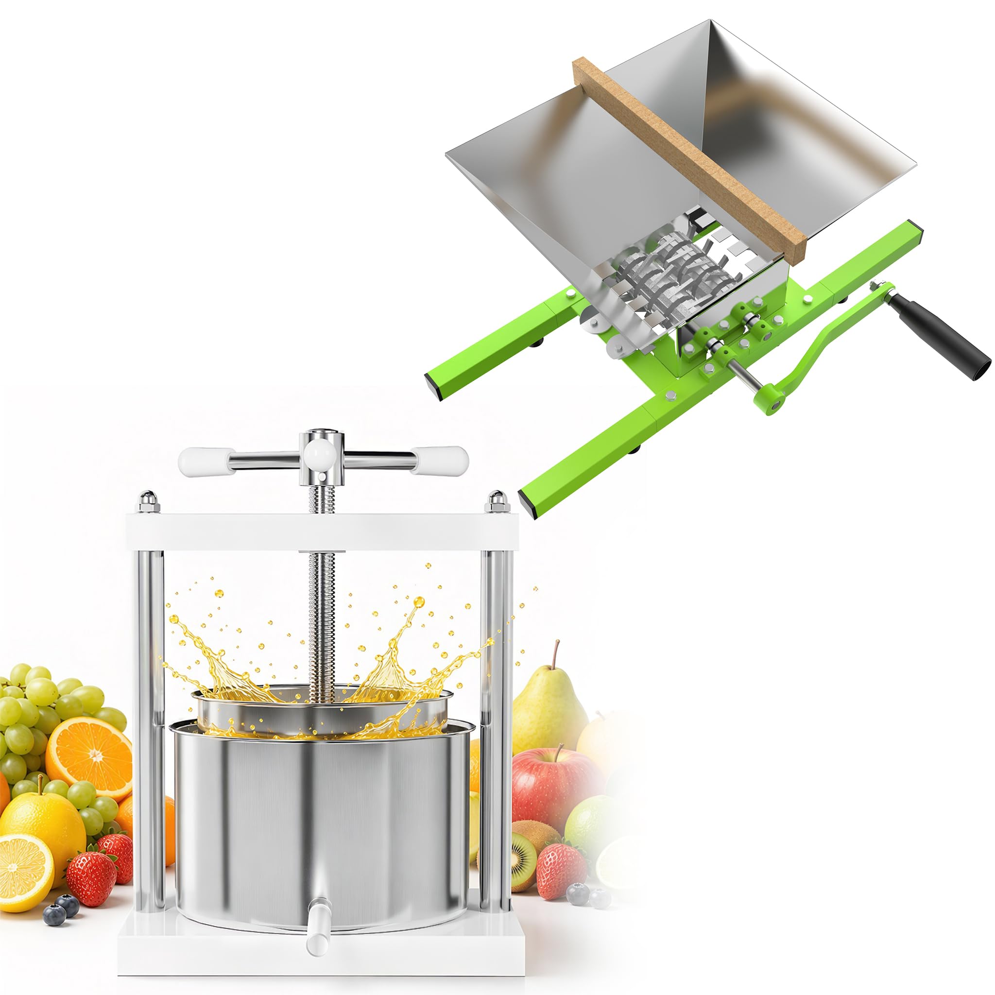 Presse à fruits Aufun 5L + broyeur à fruits 7L