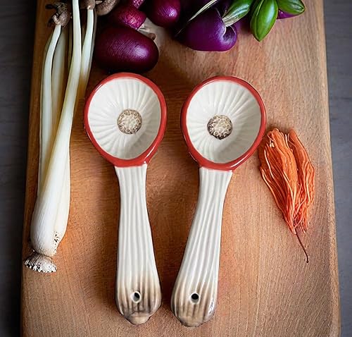 Miniatura 17 de Tazón grande para sopa, mango doble de hongo y tapa de champiñones, cuencos de cerámica mate de seguridad de 32 onzas, uso para estofado, ensalada