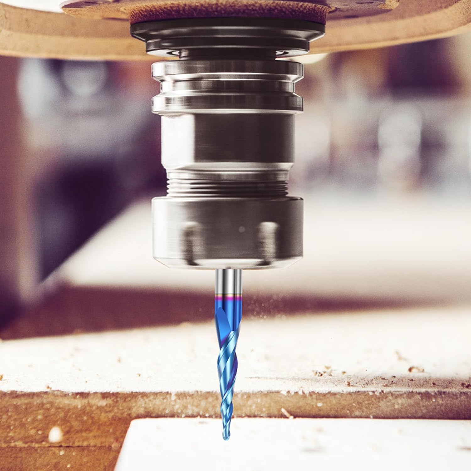 Tapered Ball Nose End Mills, 1/4 Inch Shank, 1/16" Tip Diameter, 5.4 Degree, YK20 Carbide 2 Flute CNC Router Bit, Professional Woodworking Engraving Tool for 2D/3D Milling Engraving Carving