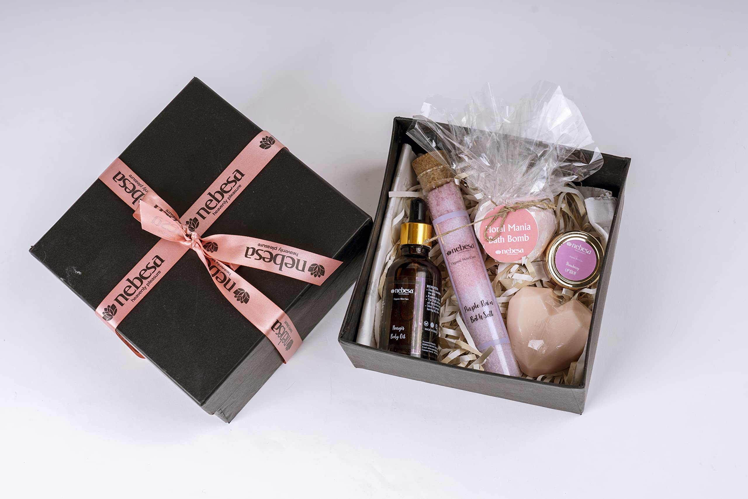 Organics Skincare Purple Rain Bath Salt | Rose Face Mist | Rose Bath Bomb | Heart Soap | Strawberry Lip Balm Natural Color Of Lips | Glowing & Hydrates Skin, Gift Hampers-image-12