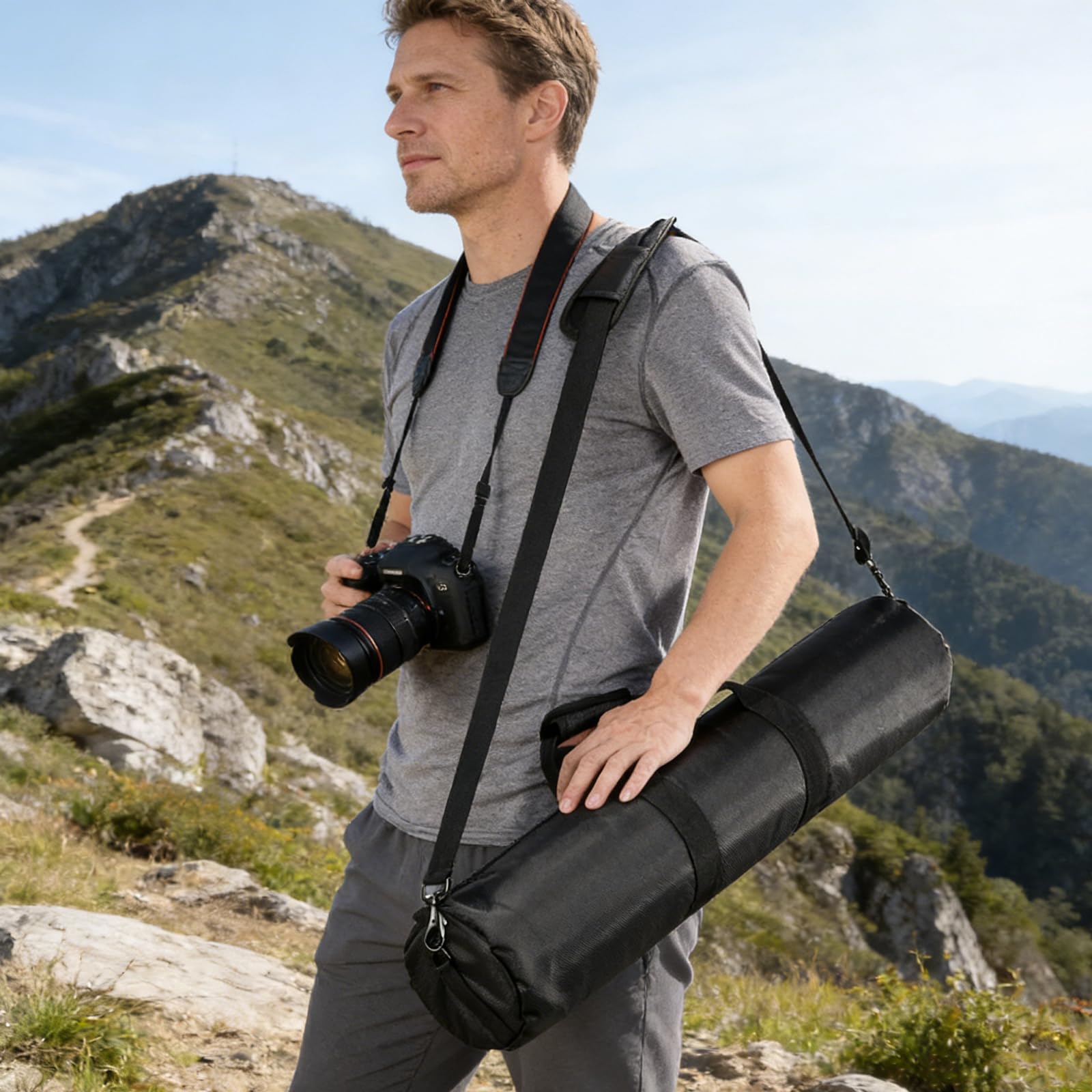 Torba Na Statyw 100 cm, Wodoodporna Oxford, Wyściełana z Paskiem, Przenośne Etui Transportowe do Fotografii Studyjnej, Jednonożny Statyw, Mikrofon, Drążek Namiotowy (100cm)
