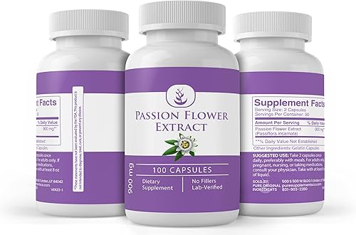 Vista 4 de PURE ORIGINAL INGREDIENTS Extracto de flor de la pasión, (100 cápsulas) siempre puro, sin aditivos ni rellenos, verificado por laboratorio