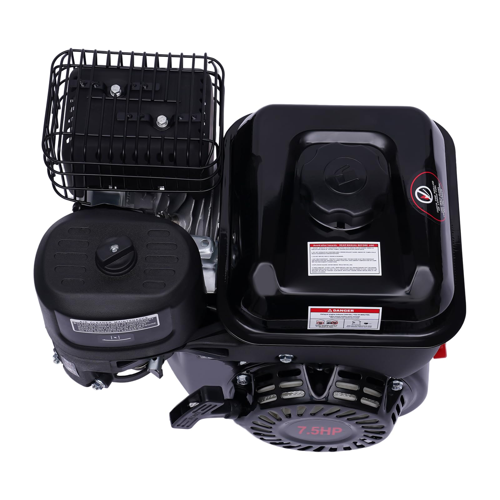 Motore a benzina a 4 tempi, 7,5 CV, motore a card, 3600 giri/min, protezione contro la mancanza di olio, 5,1 kw, 1 cilindro a benzina Recoil, elettrico