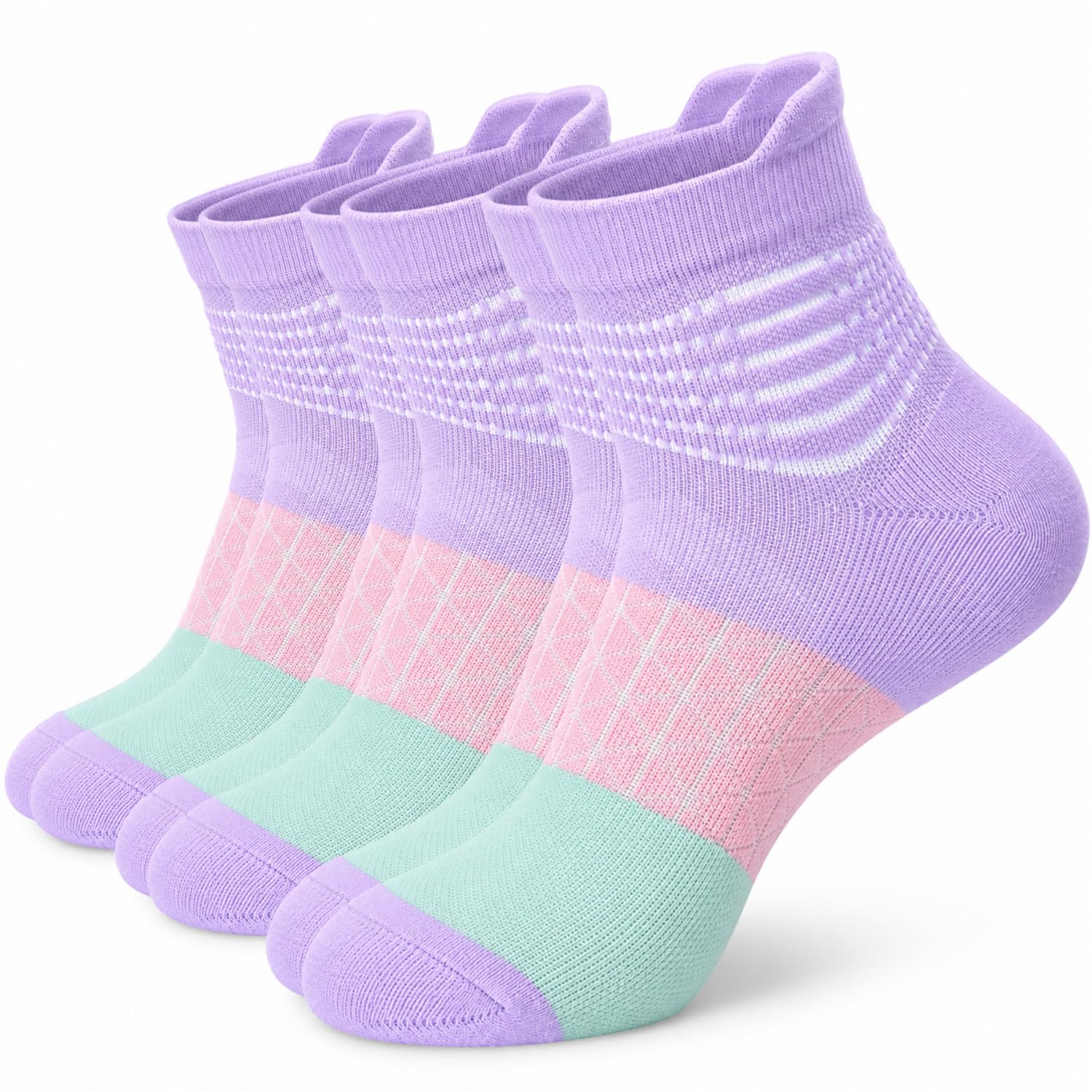 IRAMY Compression Ankle Support Socks Women Wicking Cushioned Athletic Plantar Fasciitis Relief 3/4/6 Pairs