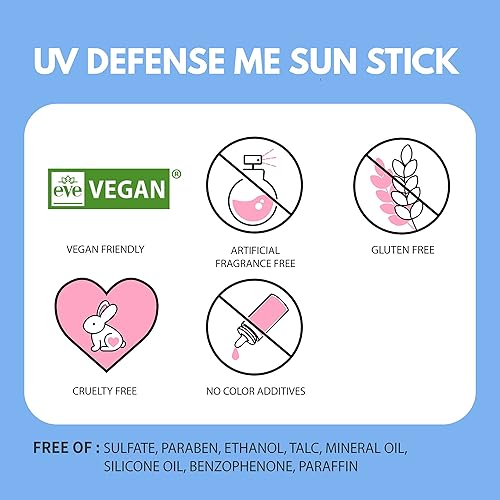 Miniatura 5 de MAKEPREM UVA UVB Defense Me Calming Sun Stick Protector solar SPF 50+ PA ++++ 0.7 oz Vegano sensible a la piel grasa propensa al acné seguro para