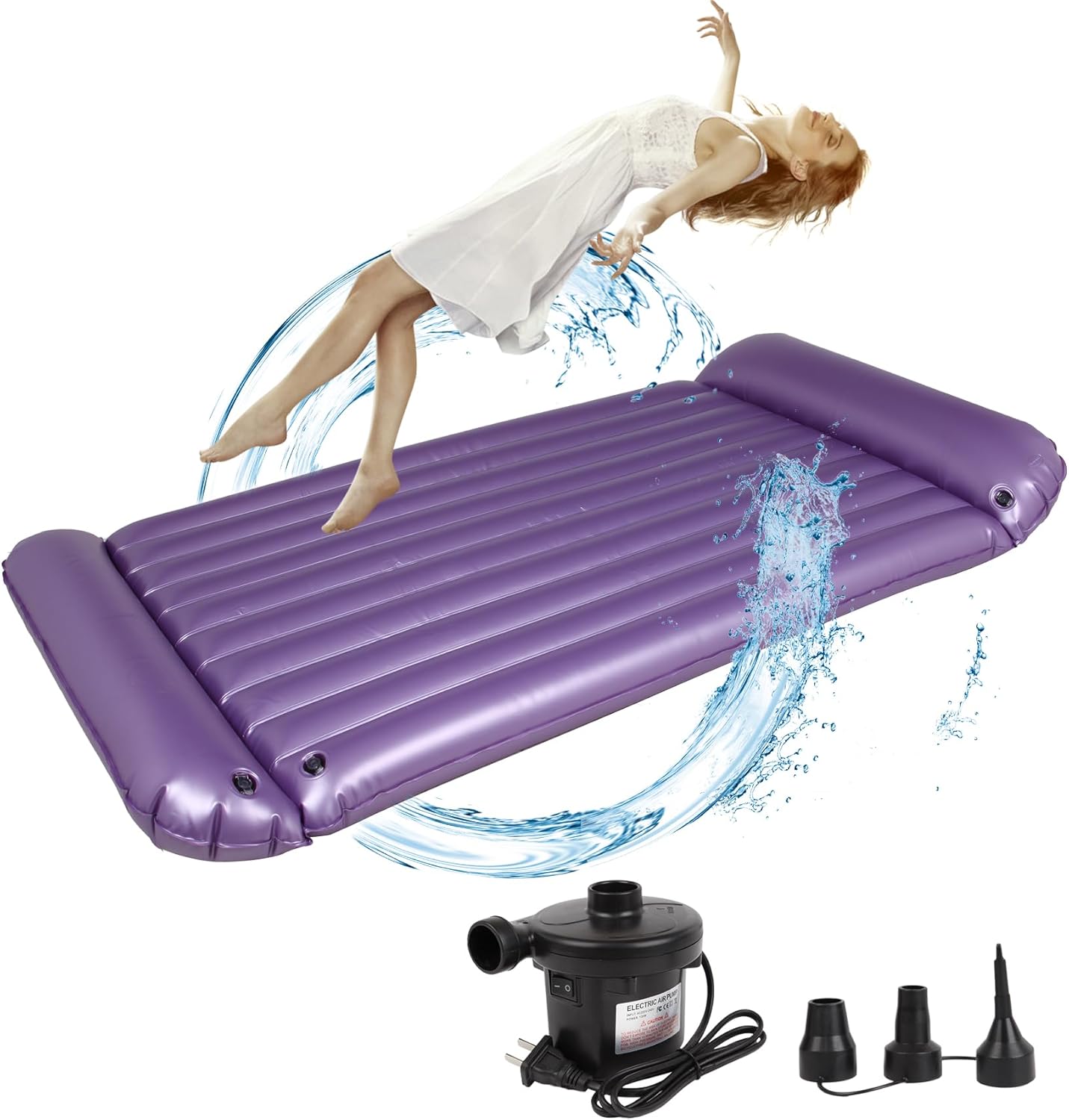 Air Mattress, Inflatable Massage Mattress, Durable PVC Waterproof Blow up Mattress, Foldable Inflatable Mattress with Electric Air Pump, Easy to Inflate and Deflate, for Massage, SPA, Sauna