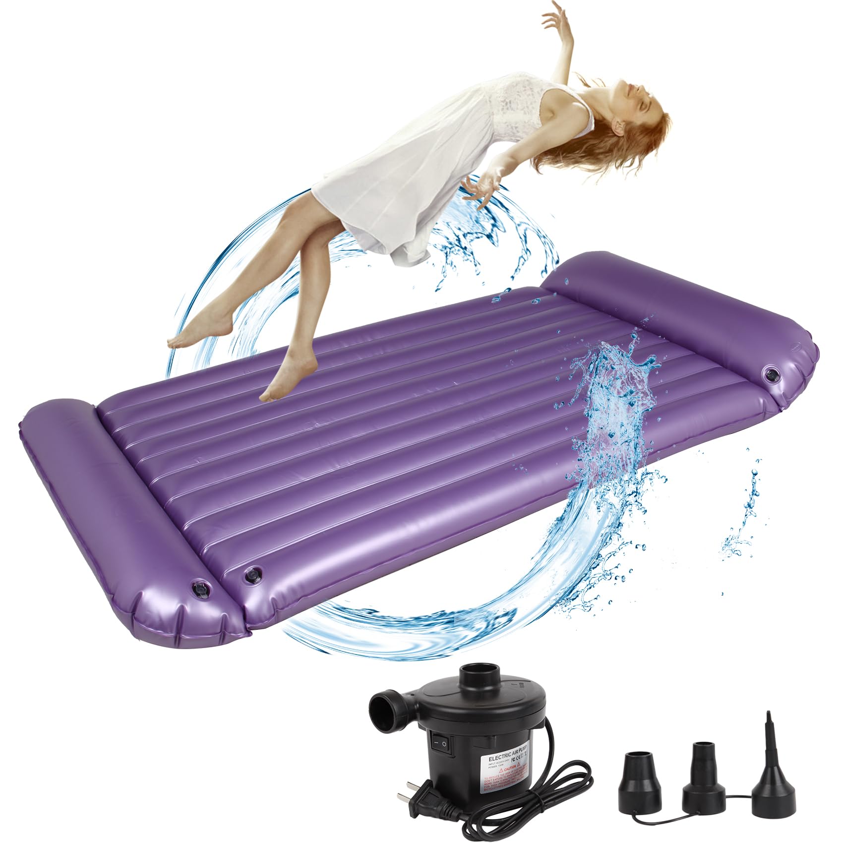 Youaide Air Mattress, Inflatable Massage Mattress, Durable PVC Waterproof Blow up Mattress, Foldable Inflatable Mattress with Electric Air Pump, Easy to Inflate and Deflate, for Massage, SPA, Sauna