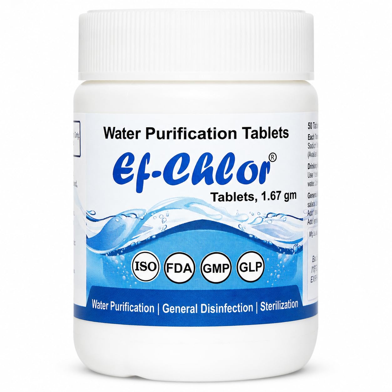 Ef-Chlor 1.67gm Tablet for Clean Tank Water - Purifies 500 Litres per Tablet - Pack of 50 Tablets for Effective Overhead & Underground Tank Water Purification-image-9