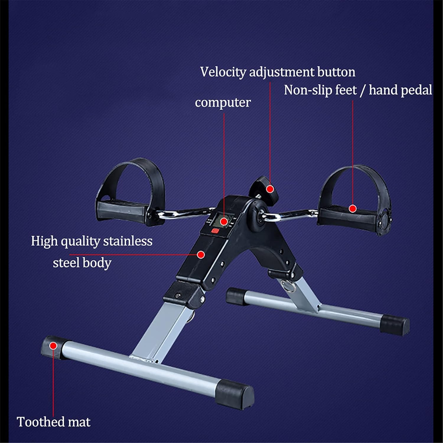 LUNEZY Home Mini Exercise Bike, for Home use Seniors Middle-Aged and Multi-Functional Rehabilitation Bicycle Gear Anti-Slip Mat Multi-Speed Speed Control Free Choice Sports and Fitness Eq