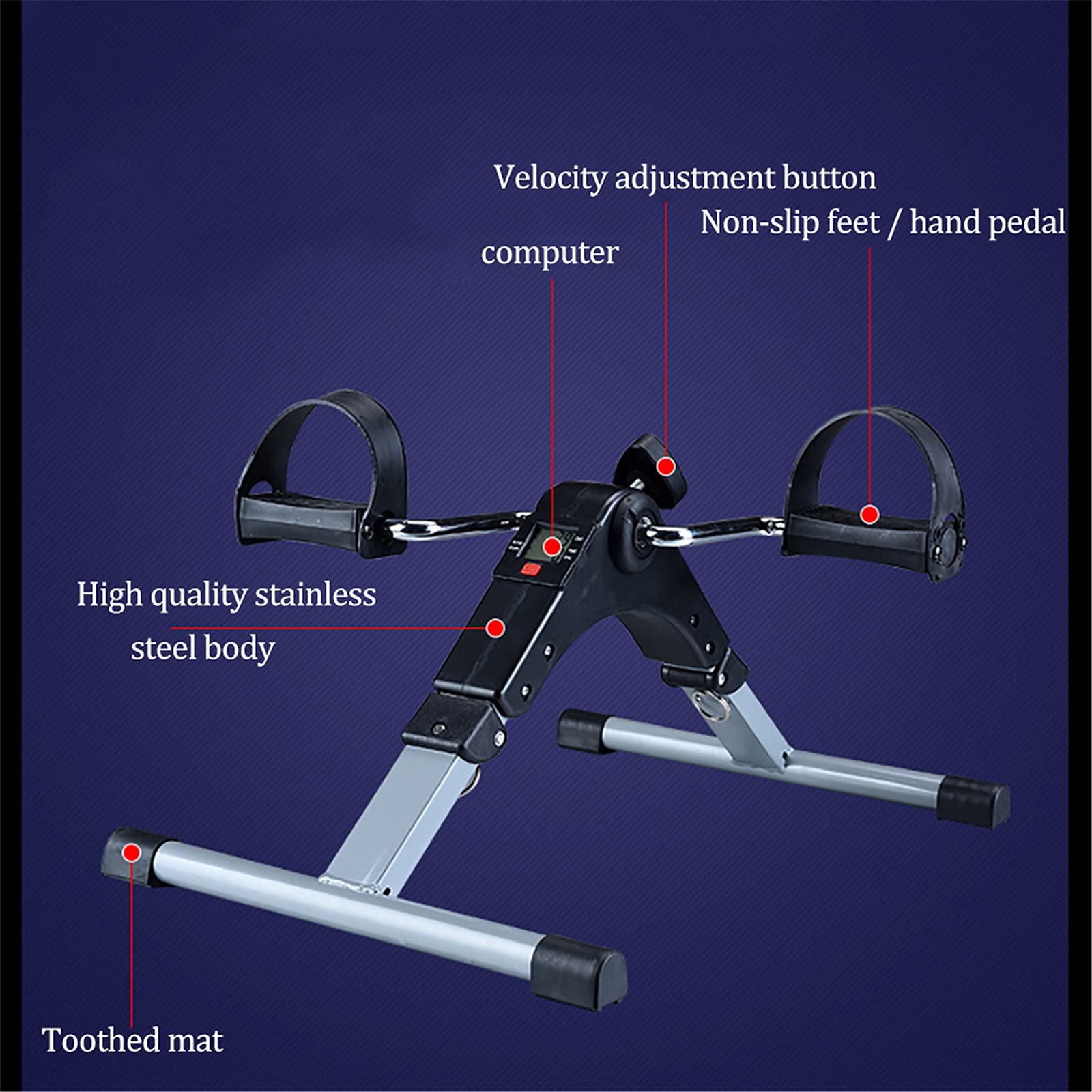 Domowy mini rower treningowy, do użytku domowego seniorów w średnim wieku i wielofunkcyjna rehabilitacja sprzęt rowerowy antypoślizgowa mata wielokierunkowa kontrola prędkości swobodny wybór