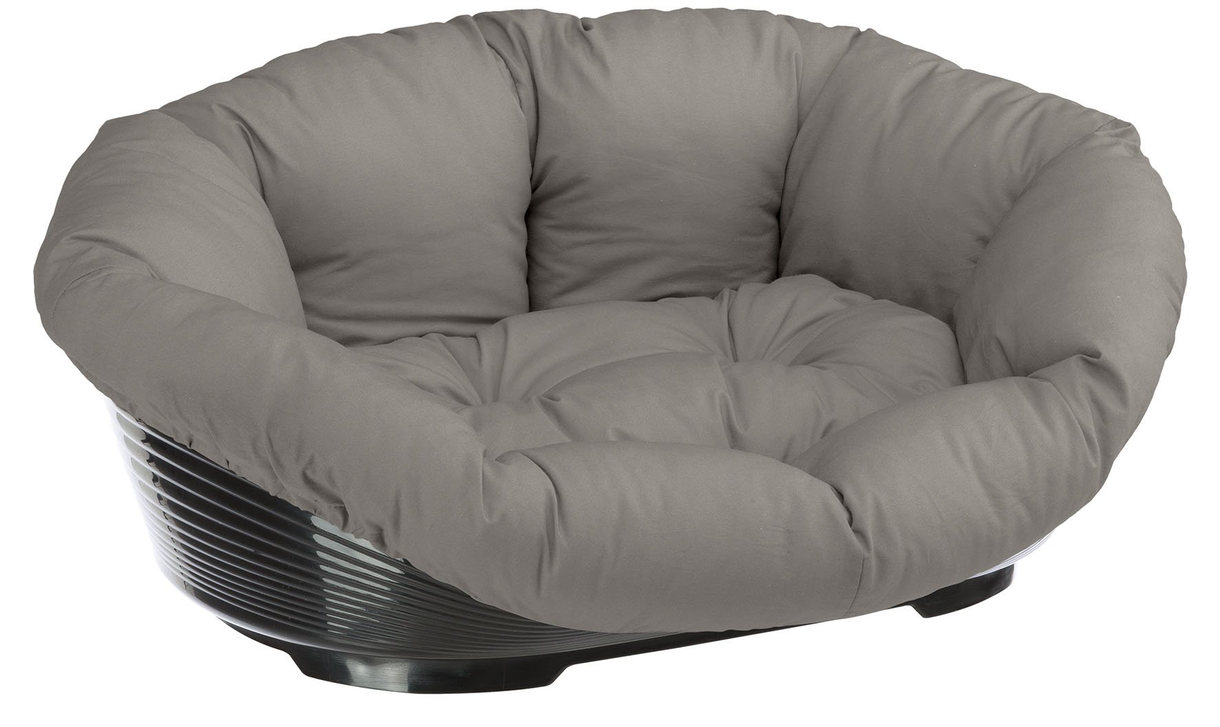 Ferplast Cuccia Cane con Cuscino SOFA' 8 in Cotone Lavabile, Lettino per Cani da Interno Imbottito, Cesta in Plastica, Fondo Forato e Poggiamento, Antiscivolo, 85 x 62 x h 28,5 cm, Tortora