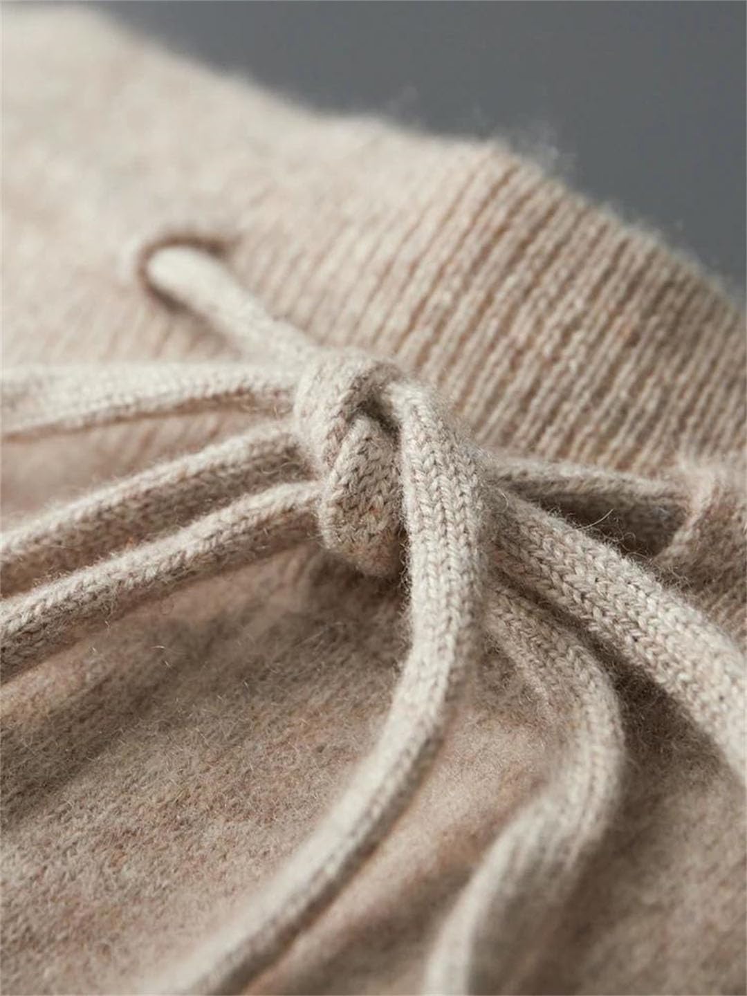 Men's Cashmere Casual Pencil Winter Thick Soft Warm Trousers Merino Wool Knit Pants