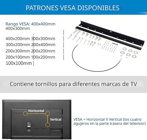 Miniatura 3 de Antimbee - Soporte de pared para TV sin tacos para pantallas de 13 a 55 pulgadas, sin necesidad de tacos, con nivel de burbuja mejorado, VESA máx.