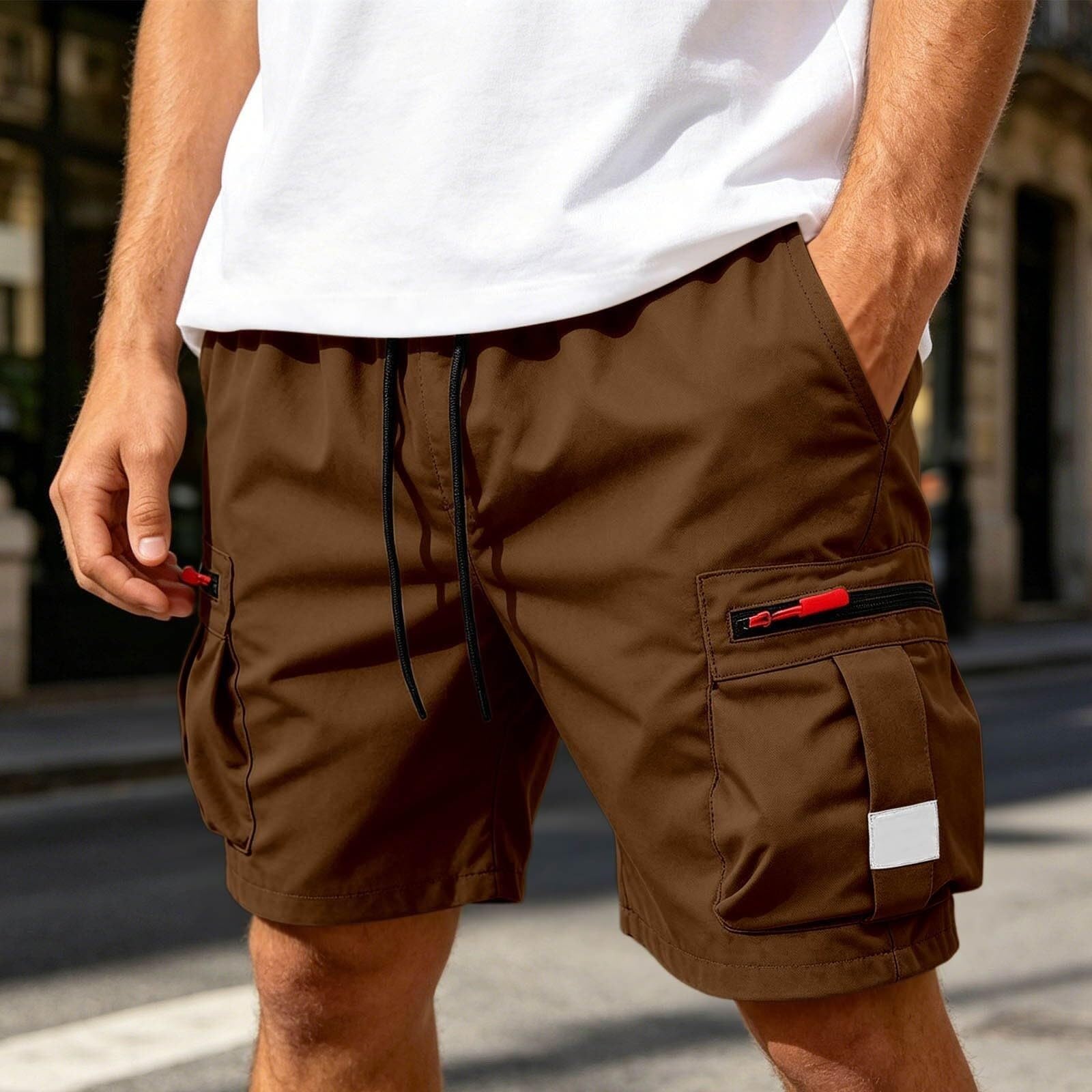 Short cargo pour homme - Pantalon court d'été - Pantalon de travail