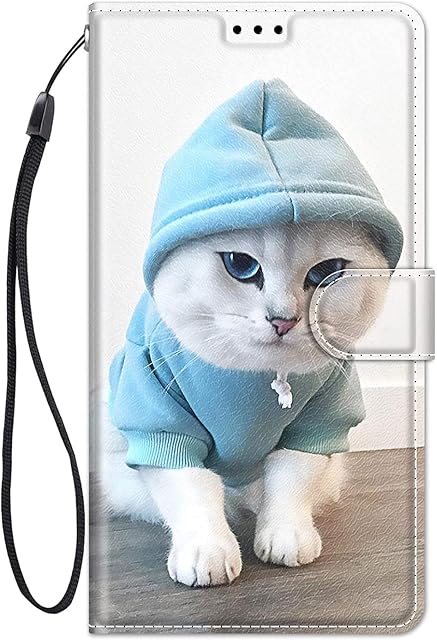 ChoosEU etui do Xiaomi Redmi Note 12 5G portfel etui skórzane etui z uchwytem na kartę etui z klapką design uroczy wzór dla dziewczyn kobiet odporne na wstrząsy etui na telefon z klapką do Redmi Note 12 5G - niebieski kot