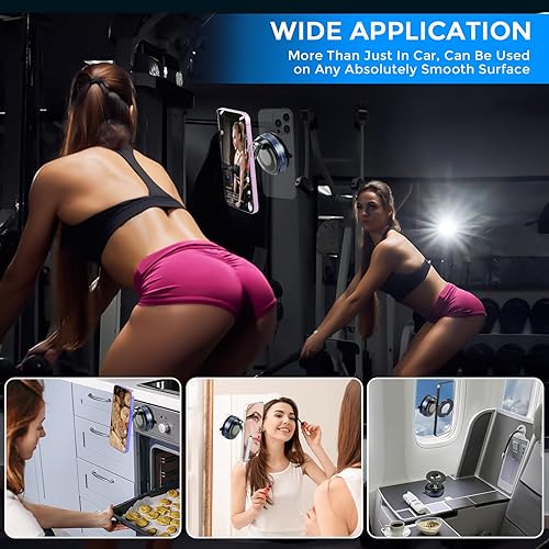 Miniatura 6 de Soporte magnético para teléfono, compatible con Magsafe iPhone y todos los teléfonos inteligentes, coche/gimnasio/cocina/espejo/superficie lisa,