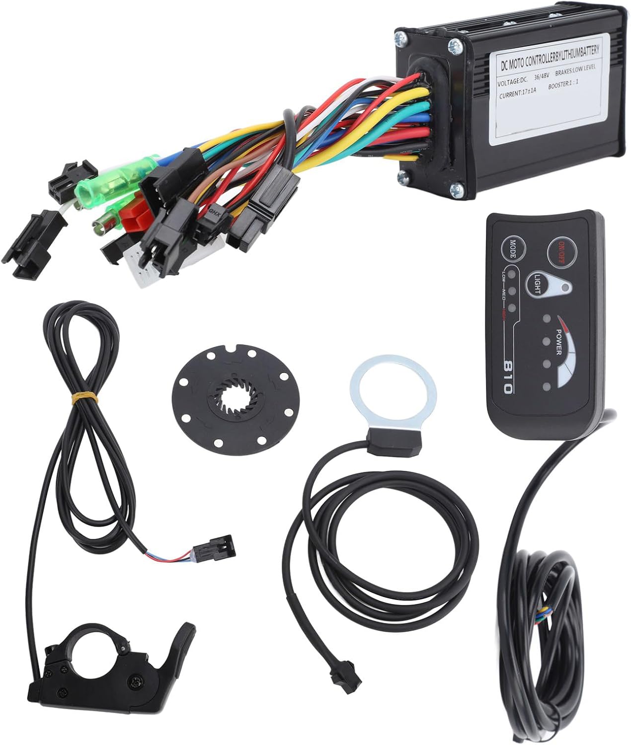 DC 36V 48V 17A 3 モードコントローラー、FT 8C 磁気ポイント付き S810 パネル付き、250W‑350W モー