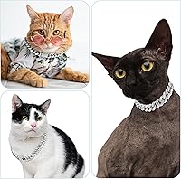 Vista 7 de Tallew Collar de Cadena de Plata para Perro con Diamantes, Collar de Cadena de Metal para Caminar con Hebilla de Seguridad, Collar de Estilo Cubano