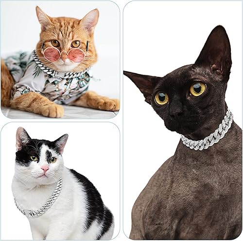 Miniatura 7 de Collar de cadena para perro con diamantes para caminar con diseño de hebilla segura, collar de mascotas, accesorios de joyería para perros pequeños,