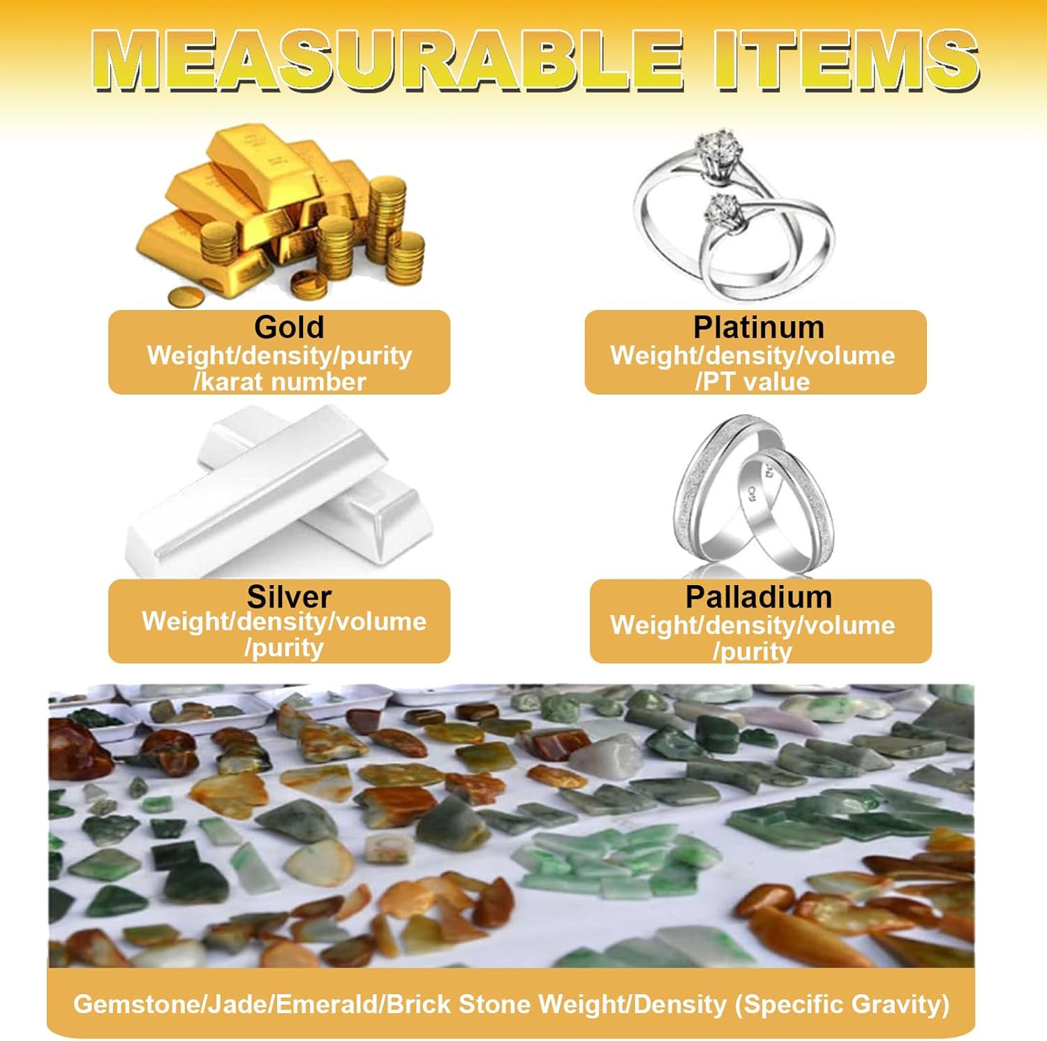 Gold Tester | Precious Metal Authenticity Detector,Purity Density Meter, Gold,Platinum Tester,Accuracy 0.01g/0.001gcm3,Suitable for Jewelry Industry MDJ-1200K