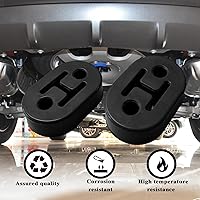 Vista 7 de 2 piezas de percha de escape de goma con 2 agujeros ajustables, buje aislante de goma de alta densidad y anticorrosión, aislante de goma universal