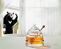 Vista 6 de Honey Dispenser Jar with 2 Dippers – 9 OZ Elegant Glass Storage with Superior Drizzle Control & Durable Lid