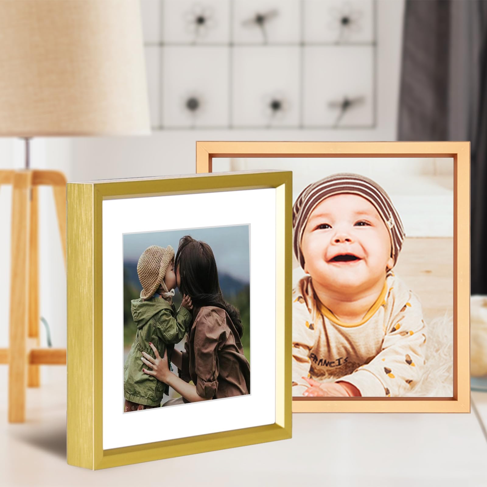 Amazon.co.jp: BKABOT 3x3 写真フレーム 3枚セット 真鍮製 メタル