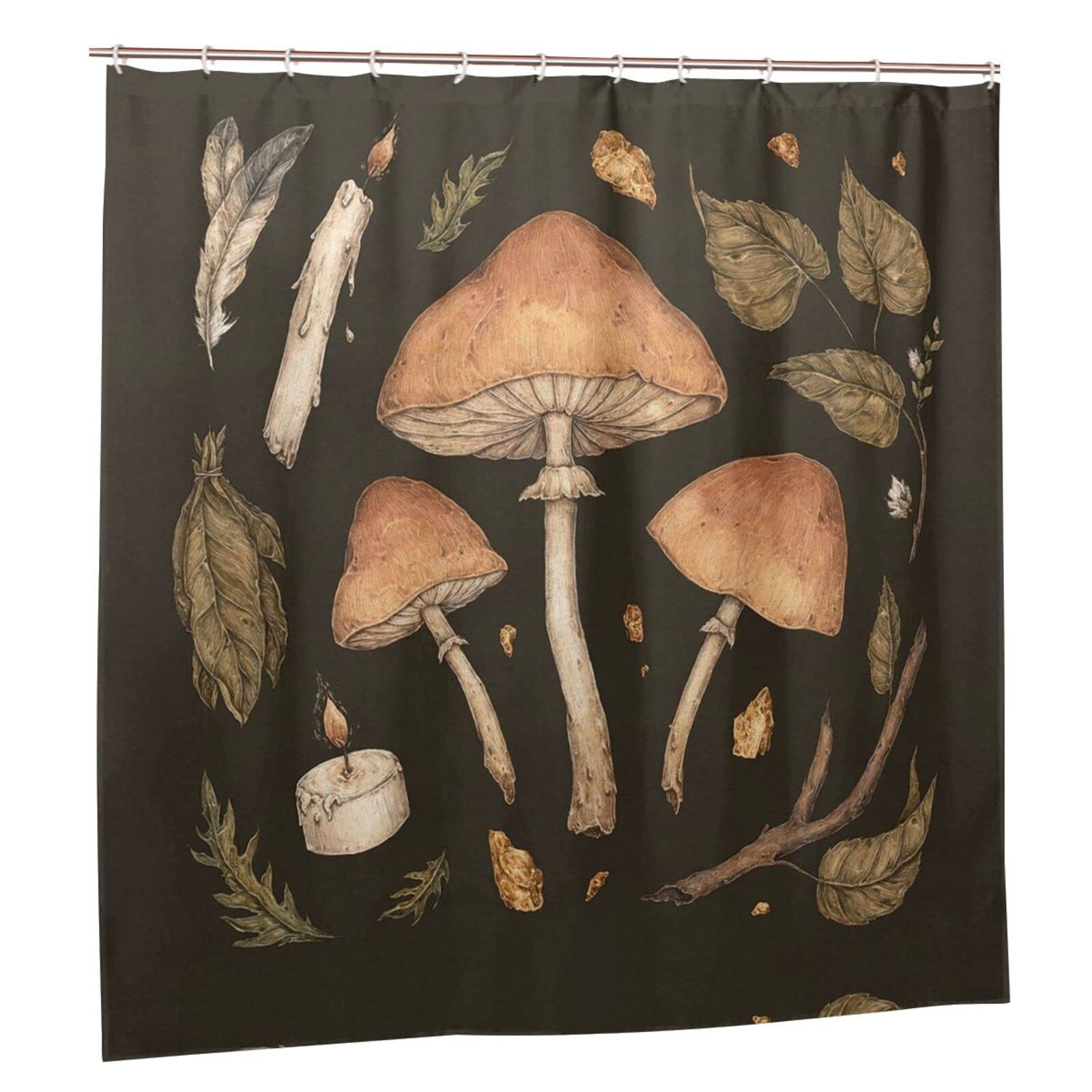 Rideau de douche imperméable champignon 183x183 cm anti-moisissure