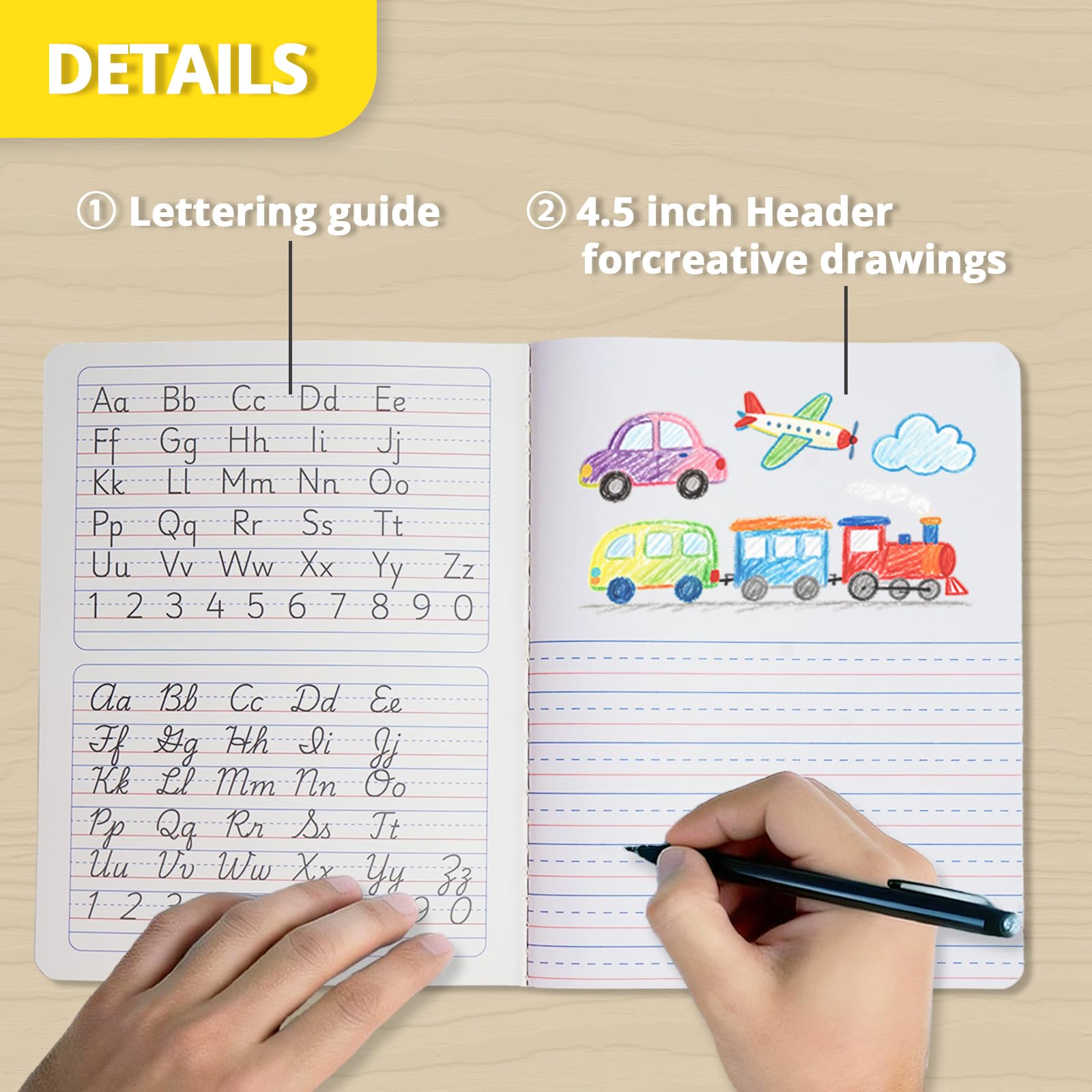 ONAVIA Cuaderno de composición de diario primario, grados K-2, 100 hojas, paquete de 12, 9-3/4 x 7-1/2 pulgadas, cuaderno de escritura y dibujo para niños, color rosa