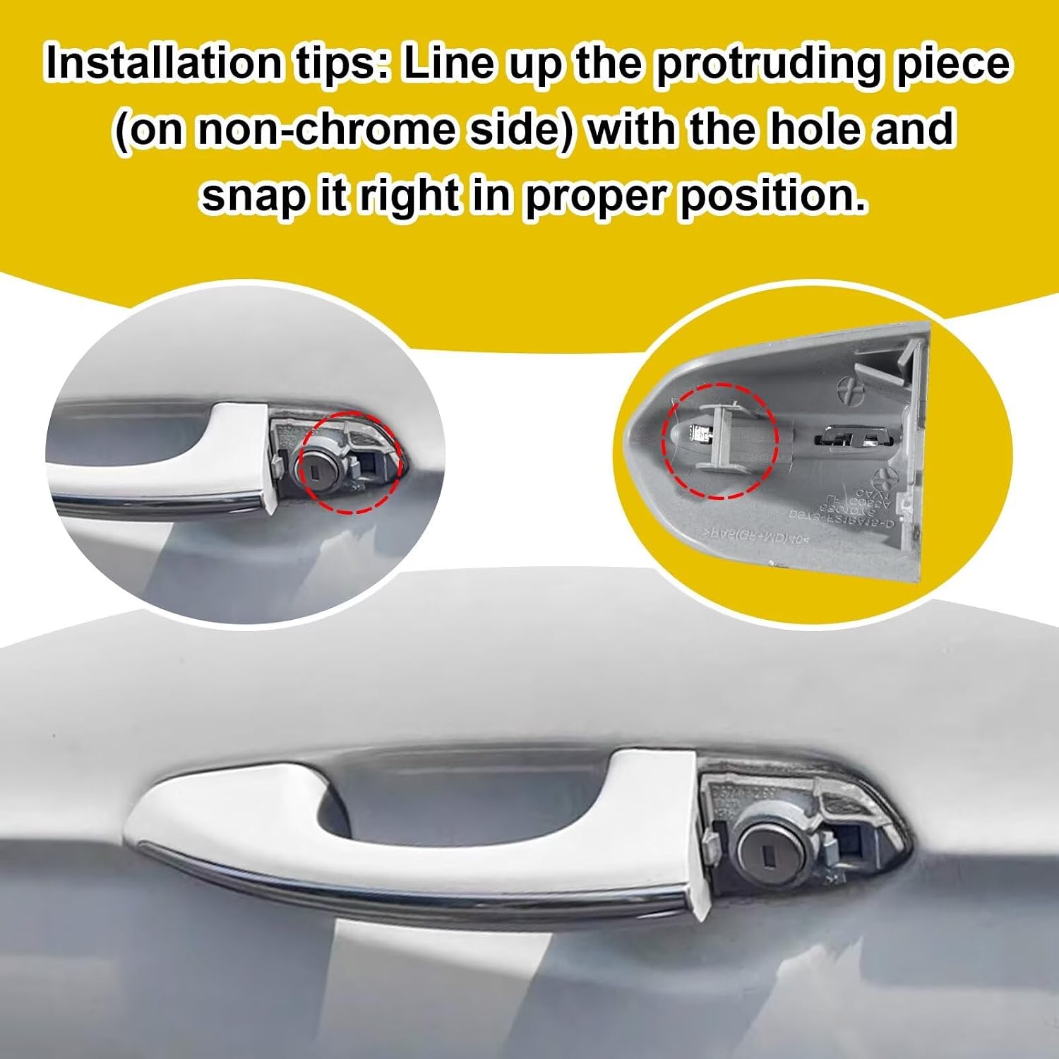Car Exterior Door Handle Key Hole Trim Cover Cap Compatible with Ford Fusion 2013 2014 2015 2016 2017 2018 2019 2020 Door Handle Lock Cap Phantom Gray with Electroplating DS7Z 54218A15-DC image 5