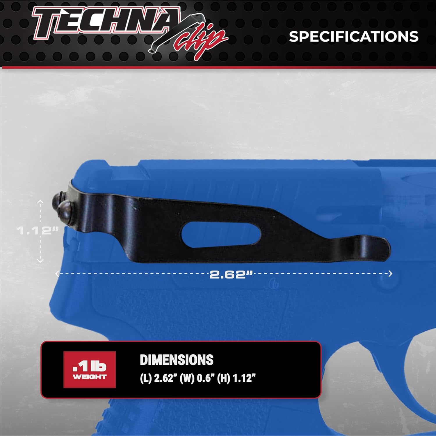Techna Clip Concealment System for Kahr 9mm Luger & .40 S&W Pistols - Durable High-Carbon Spring Steel Gun Clip w/Teflon Coat 1500 - Right Side, Easy-to-Install Gun Holster Clip (Black)