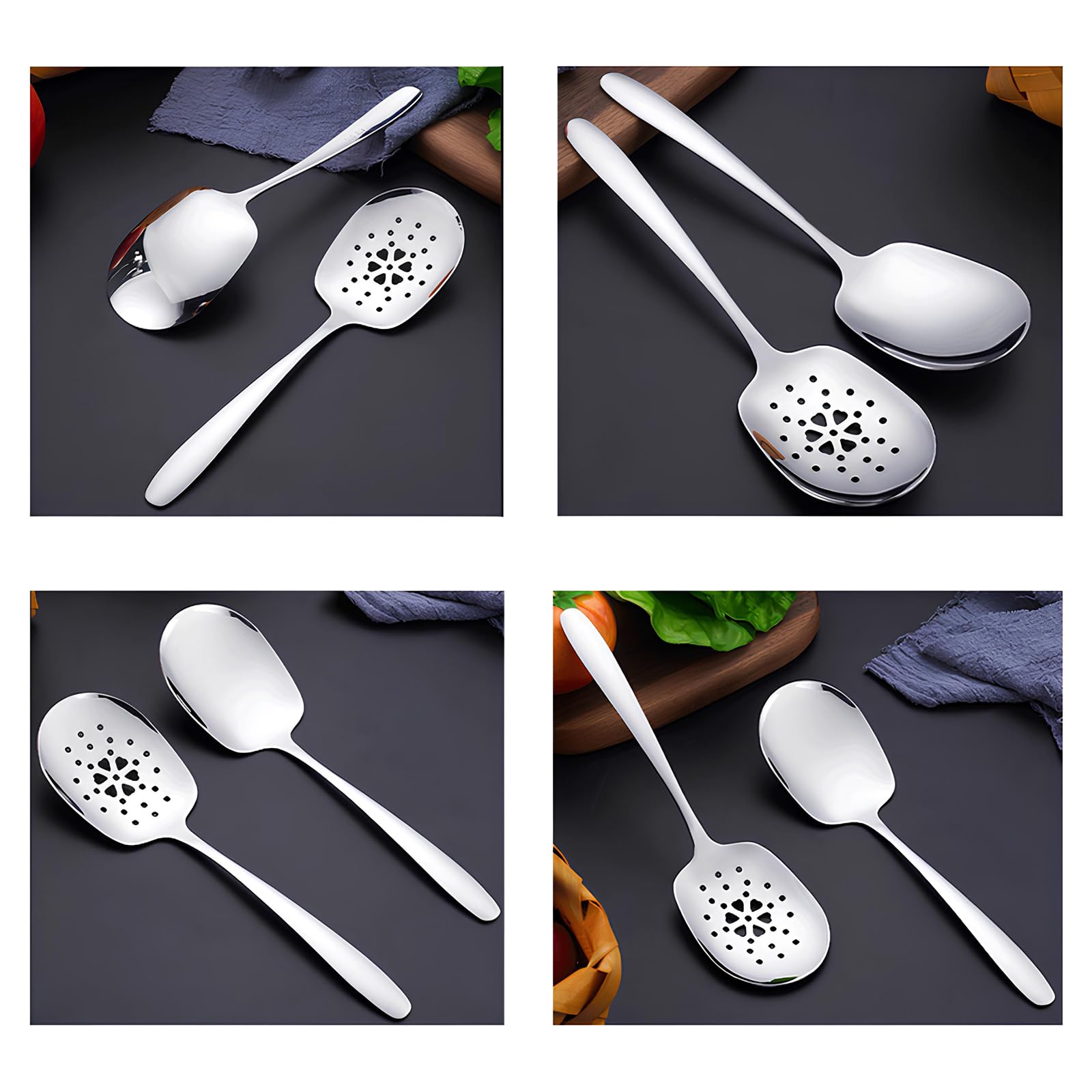Lot de 6 Cuillère à Servir Cuillères de Service Grande Cuillère Servir Lot de 6 Cuillère à Servir Cuillères de Service Grande Cuillère Servir