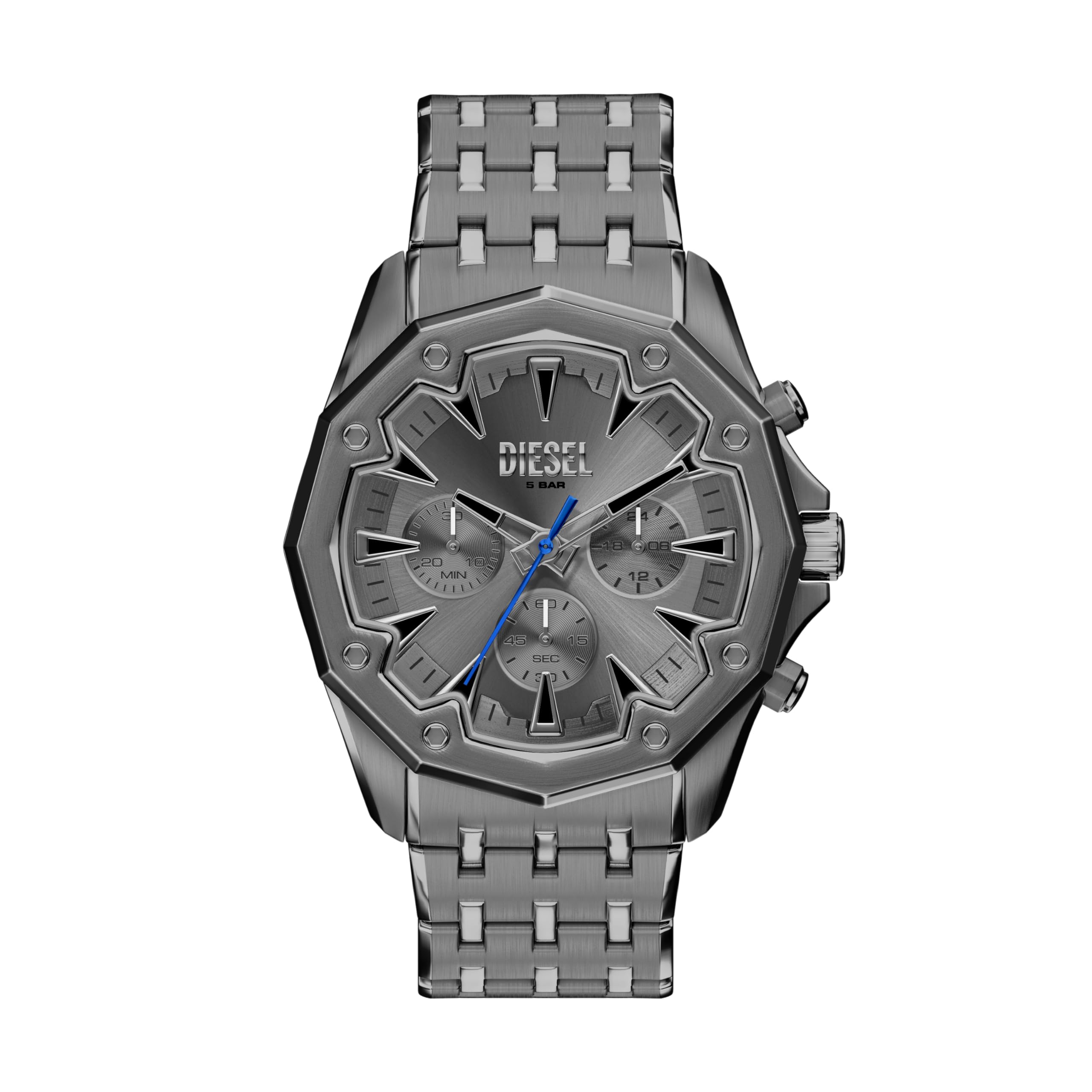 Diesel Mens Stinger Chronograph Gunmetal Stainless Steel Watch, Dz4708