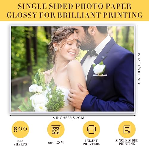 Miniatura 2 de Papel fotográfico brillante de una cara de 200 GSM, papel fotográfico brillante para impresión de inyección de tinta, hacer calendario, fotos,