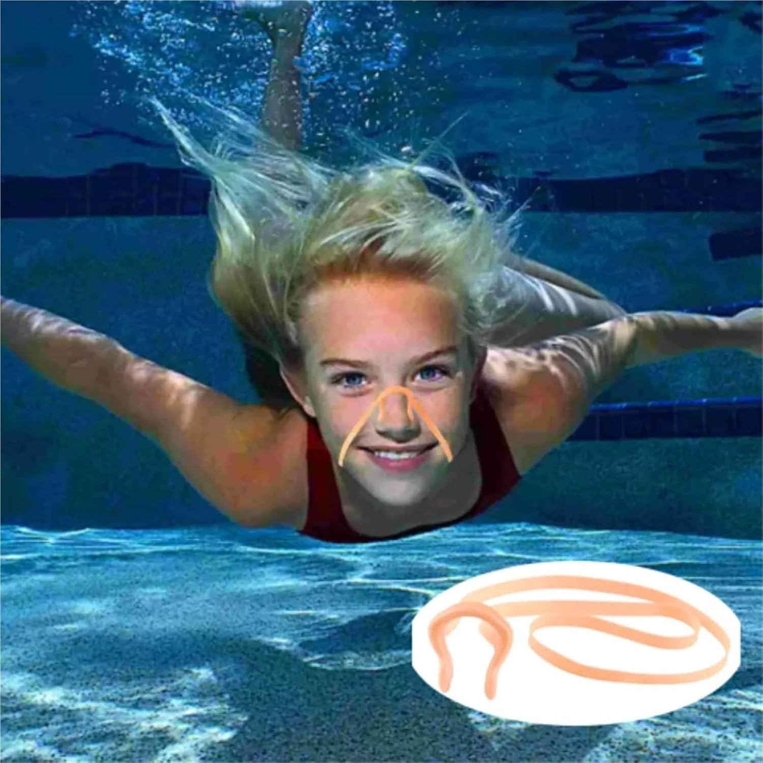 Swimming Nose Clip 50pcs with String Swimming Nose Clip Strapped Latex Silicone Rope Reusable Soft Plugs Water Sports