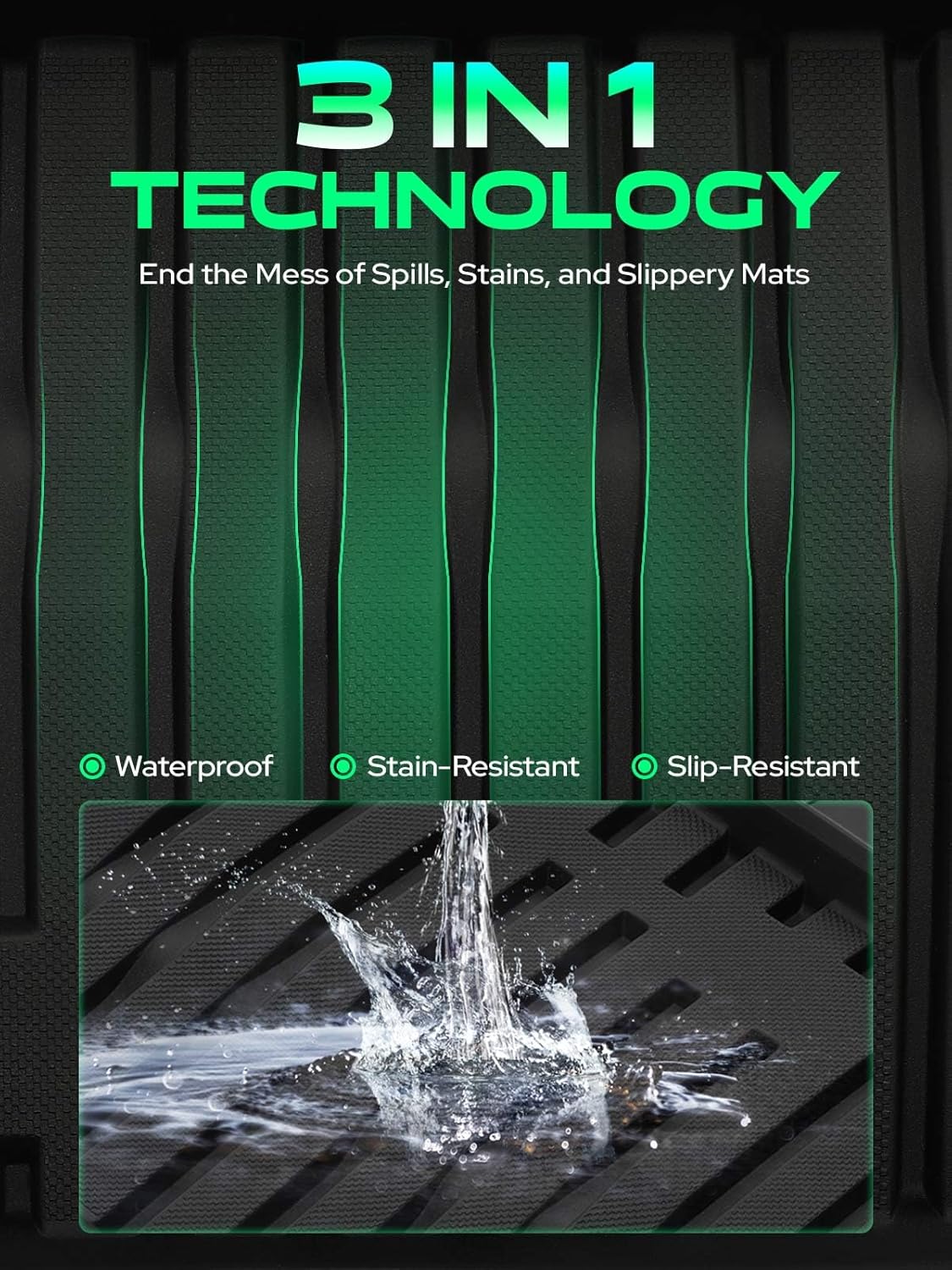 YHTAUTO Cargo Liners Compatible with Tesla Model Y 2020-2025, TPE Floor Liners All Weather Custom Fit, Frunk Mat & Cargo Trunk Mat & Lower Storage Mat, Set of 3, Black