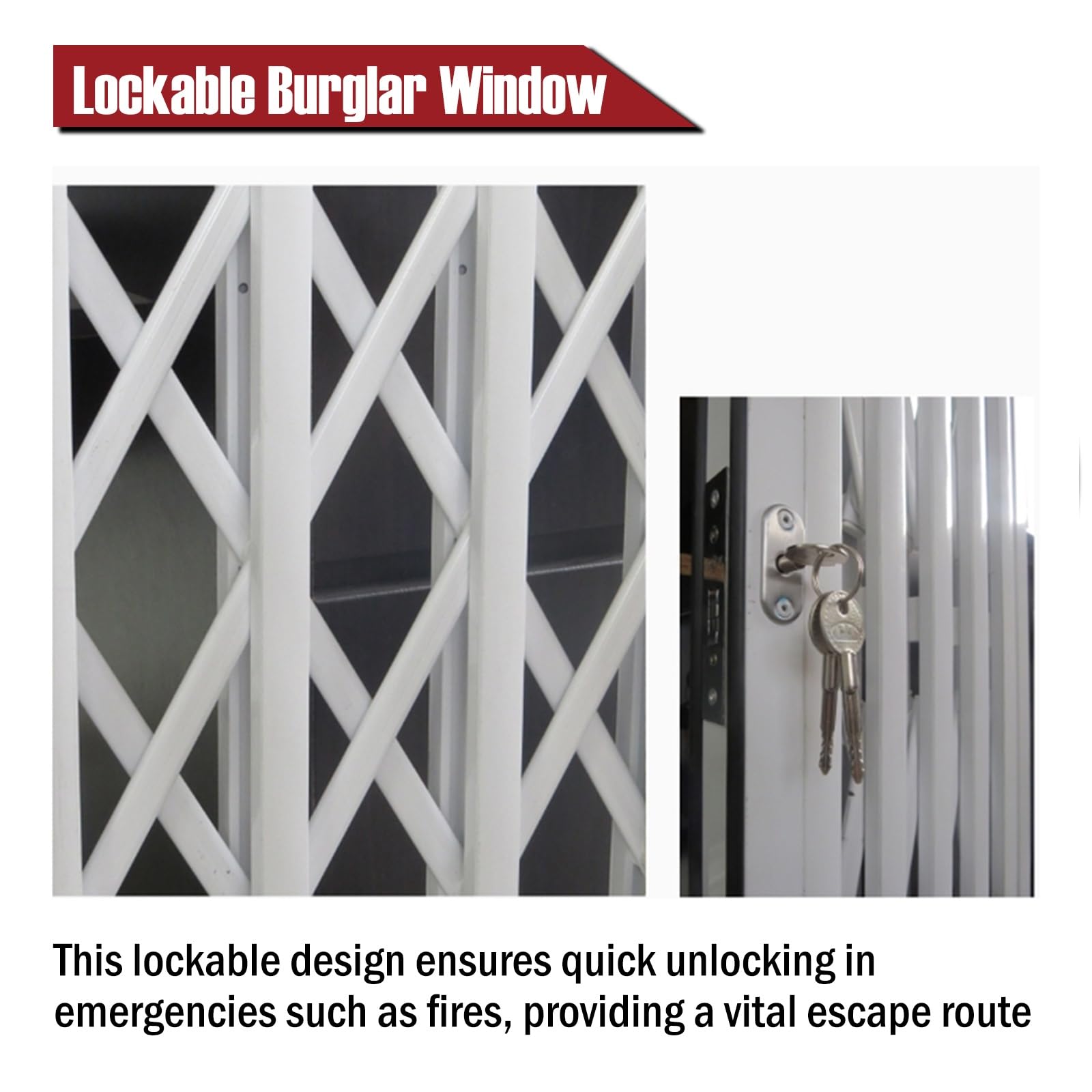 Guardian - Barra De Seguridad Para Ventana, Para Evitar Robos, Fuerte Y Resistente, Para El Hogar, Barras Antirrobo Para Ventanas, Antioxidantes (36 X 36 Pulgadas